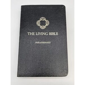 Vintage Tyndale The Living Bible Paraphrased Faux Leather Red Letter Christian
